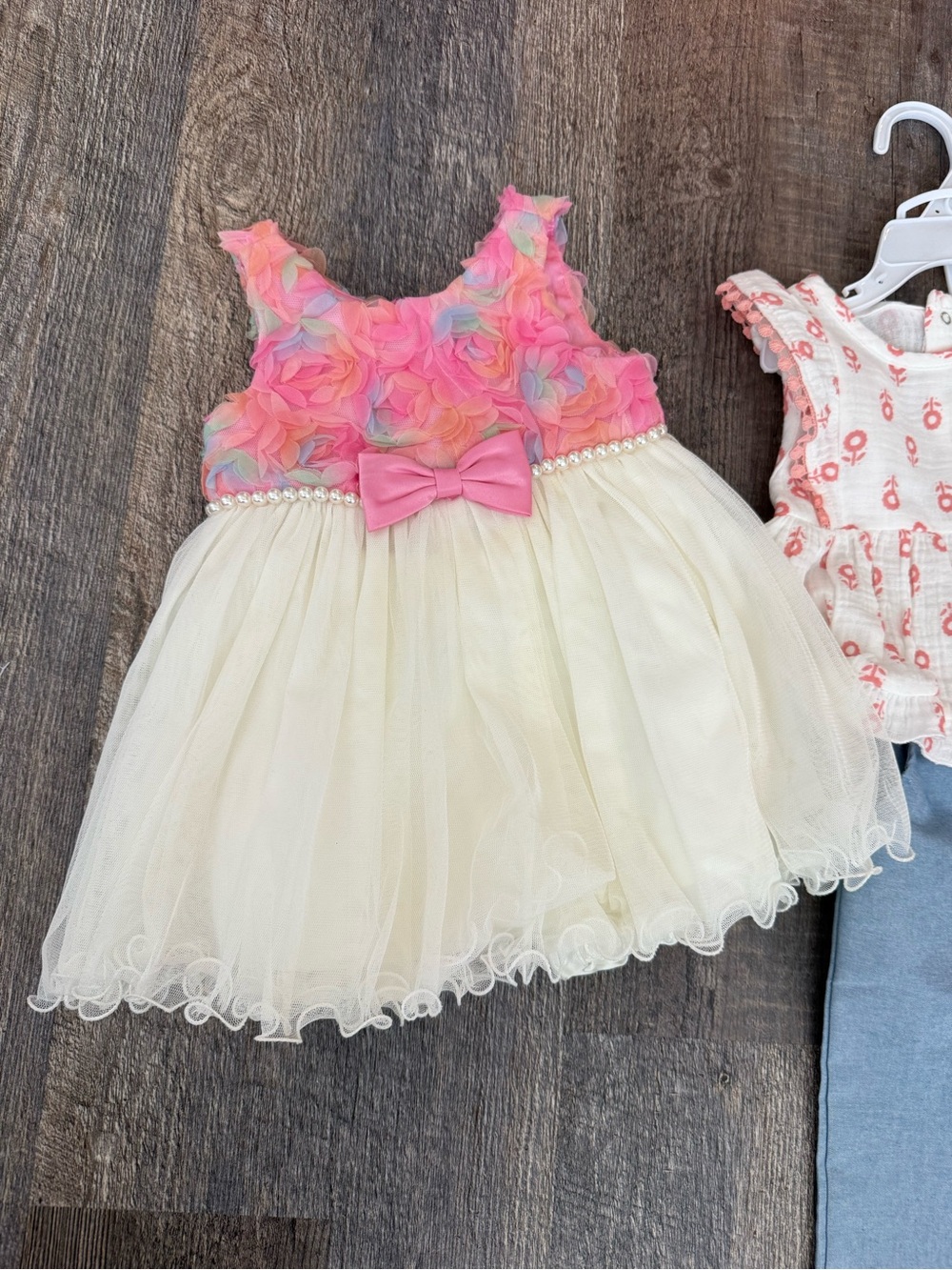 Rachel Zoe White and Coral Floral Baby Bottoms